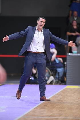 Roel Moors (Trainer, Headcoach BG Goettingen) , Basketball, Bundesliga, BBL, BG Goettingen - Alba Berlin, 17.04.2022, BG Goettingen - Alba Berlin, Basketball, Bundesliga, GER, BBL, 17.04.2022 Goettingen Copyright: xEibner-Pressefotox-xRolandxSippelx