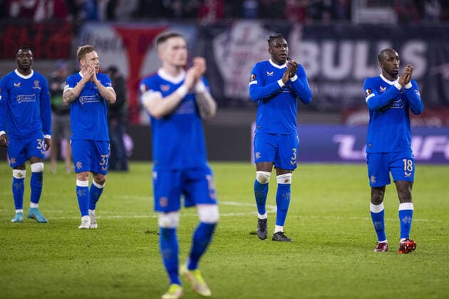 Mandatory Credit: Photo by Kirk O Rourke Rangers FC Shutterstock (12914397dz) Rangers Defender Calvin Bassey applauds the fans at the end of the match RB Leipzig v Rangers, UEFA Europa League, Semi-final, 1st Leg, Football, Red Bull Arena,Leipzig, Germany - 28 Apr 2022 RB Leipzig v Rangers, UEFA Europa League, Semi-final, 1st Leg, Football, Red Bull Arena,Leipzig, Germany - 28 Apr 2022 Copyright: xKirkxO Rourke RangersxFC Shutterstockx 12914397dz