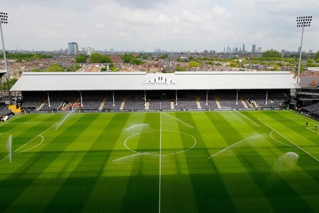 Mandatory Credit: Photo by Dave Shopland Shutterstock (12917138f) Craven Cottage being prepped for Fulham vs Luton Fulham v Luton Town, EFL Sky Bet Championship, Football, Craven Cottage, London, UK - 02 May 2022 EDITORIAL USE ONLY No use with unauthorised audio, video, data, fixture lists, club league logos or live services. Online in-match use limited to 120 images, no video emulation. No use in betting, games or single club league player publications. Fulham v Luton Town, EFL Sky Bet Championship, Football, Craven Cottage, London, UK - 02 May 2022 EDITORIAL USE ONLY No use with unauthorised audio, video, data, fixture lists, club league logos or live services. Online in-match use limited to 120 images, no video emulation. No use in betting, games or single club league player publications. Copyright: xDavexShopland Shutterstockx 12917138f