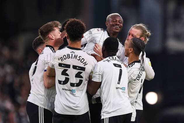 Mandatory Credit: Photo by Will Cooper JMP Shutterstock (12921095bo) Jean Michael Seri of Fulham celebrates scoring their sides sixth goal of the game Fulham v Luton Town, UK - 02 May 2022 EDITORIAL USE ONLY No use with unauthorised audio, video, data, fixture lists (outside the EU), club league logos or live services. Online in-match use limited to 45 images (+15 in extra time). No use to emulate moving images. No use in betting, games or single club league player publications services. Fulham v Luton Town, UK - 02 May 2022 EDITORIAL USE ONLY No use with unauthorised audio, video, data, fixture lists (outside the EU), club league logos or live services. Online in-match use limited to 45 images (+15 in extra time). No use to emulate moving images. No use in betting, games or Copyright: xWillxCooper JMP Shutterstockx 12921095bo