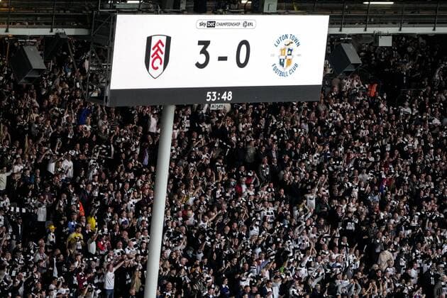 Mandatory Credit: Photo by Dave Shopland Shutterstock (12917138at) Fulham 3 - Luton 0 Fulham v Luton Town, EFL Sky Bet Championship, Football, Craven Cottage, London, UK - 02 May 2022 EDITORIAL USE ONLY No use with unauthorised audio, video, data, fixture lists, club league logos or live services. Online in-match use limited to 120 images, no video emulation. No use in betting, games or single club league player publications. Fulham v Luton Town, EFL Sky Bet Championship, Football, Craven Cottage, London, UK - 02 May 2022 EDITORIAL USE ONLY No use with unauthorised audio, video, data, fixture lists, club league logos or live services. Online in-match use limited to 120 images, no video emulation. No use in betting, games or single club league player publications. Copyright: xDavexShopland Shutterstockx 12917138at