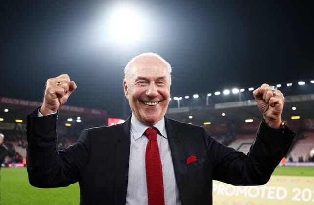 Mandatory Credit: Photo by James Marsh Shutterstock (12922043bo) Bournemouth Chairman Jeff Mostyn celebrates. AFC Bournemouth v Nottingham Forest, EFL Sky Bet Championship, Football, Vitality Stadium, Bournemouth, UK - 03 May 2022 EDITORIAL USE ONLY No use with unauthorised audio, video, data, fixture lists, club league logos or live services. Online in-match use limited to 120 images, no video emulation. No use in betting, games or single club league player publications. AFC Bournemouth v Nottingham Forest, EFL Sky Bet Championship, Football, Vitality Stadium, Bournemouth, UK - 03 May 2022 EDITORIAL USE ONLY No use with unauthorised audio, video, data, fixture lists, club league logos or live services. Online in-match use limited to 120 images, no video emulation. No use in betting, games or single club league player publications. Copyright: xJamesxMarsh Shutterstockx 12922043bo