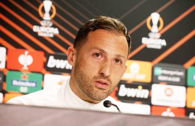 RB Leipzig - Training 04.05.2022 Glasgow, 04.05.2022, Ibrox Stadium, Fussball, UEFA Europa League, Matchday-1, Pressekonferenz RB Leipzig vor dem Halbfinale , Rangers FC Glasgow vs. RB Leipzig , Im Bild; Trainer Domenico Tedesco, RB Leipzig , UEFA regulations prohibit any use of photographs as image sequences and or quasi-video.