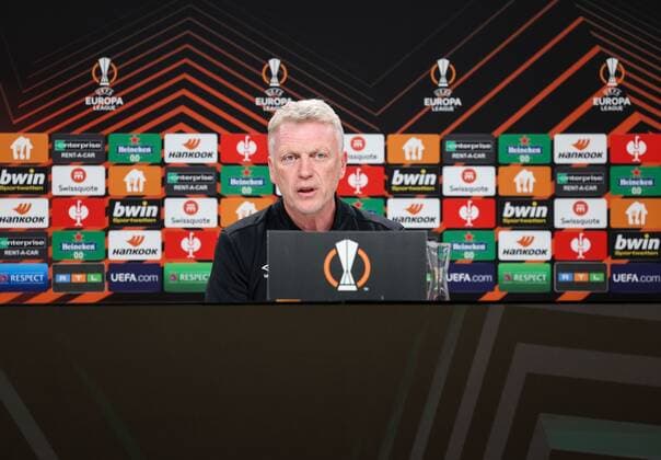 Mandatory Credit: Photo by Simon Dael Shutterstock (12923419af) David Moyes manager of West Ham United during a press conference, PK, Pressekonferenz West Ham Press Conference, UEFA Europa League, Football, Deutsche Bank Park Stadium, Frankfurt, Germany 04 May 2022 West Ham Press Conference, UEFA Europa League, Football, Deutsche Bank Park Stadium, Frankfurt, Germany 04 May 2022 Copyright: xSimonxDael Shutterstockx 12923419af