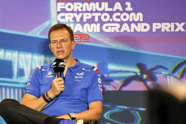 ROSSI Laurent (fra), CEO of Alpine, portrait in the FIA press conference, PK, Pressekonferenz during the Formula 1 Crypto.com Miami Grand Prix 2022, 5th round of the 2022 FIA Formula One World Championship, WM, Weltmeisterschaft on the Miami International Autodrome, from May 6 to 8, 2022 in Miami Gardens, Florida, United States of America - F1 - MIAMI GRAND PRIX 2022 DPPI Panoramic B40X8166