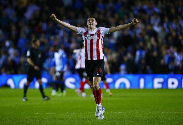 Mandatory Credit: Photo by Matt West Shutterstock (12931767ap) Ross Stewart of Sunderland celebrates at the end of the game Sheffield Wednesday v Sunderland, EFL Sky Bet League One, Play-off Semi Final, Second Leg, Football, Hillsborough, Sheffield, UK - 09 May 2022 EDITORIAL USE ONLY No use with unauthorised audio, video, data, fixture lists, club league logos or live services. Online in-match use limited to 120 images, no video emulation. No use in betting, games or single club league player publications. Sheffield Wednesday v Sunderland, EFL Sky Bet League One, Play-off Semi Final, Second Leg, Football, Hillsborough, Sheffield, UK - 09 May 2022 EDITORIAL USE ONLY No use with unauthorised audio, video, data, fixture lists, club league logos or live services. Online in-match use limited to 120 images, no video emulation. No use in betting, games or single club league player publications. Copyright: xMattxWest Shutterstockx 12931767ap