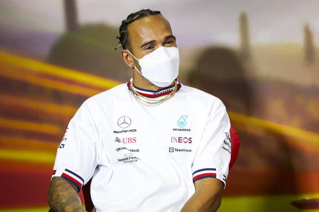 HAMILTON Lewis (gbr), Mercedes AMG F1 Team W13, portrait, press conference, PK, Pressekonferenz during the Formula 1 Pirelli Grand Premio de Espana 2022, 6th round of the 2022 FIA Formula One World Championship, WM, Weltmeisterschaft on the Circuit de Barcelona-Catalunya, from May 20 to 22, 2022 in Montmelo, Spain - F1 - SPANISH GRAND PRIX 2022 DPPI Panoramic 00122015_GOOD7680.JPG_