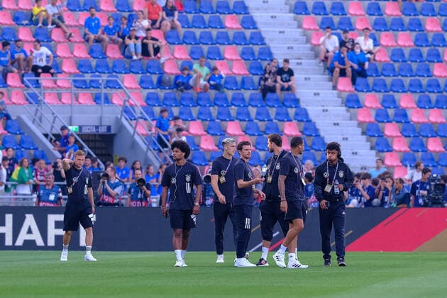 Spieler Deutschland kommen auf den Platz zur besichtigung, ITA, Italien vs. Deutschland, Fussball, Uefa Nations League, 1. Spieltag, Saison 2022, 04.06.2022, ITA, Italien vs. Deutschland, Fussball, Nations League, 1. Spieltag, Saison 2022, 04.06.2022 Bologna Copyright: xEibner-Pressefotox EP_EER
