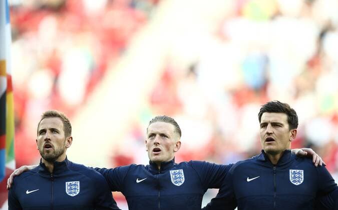 Mandatory Credit: Photo by Michael Zemanek Shutterstock (12965167fi) Harry Kane , Jordan Pickford and Harry Maguire of England Hungary v England, UEFA Nations League, Group C, International Football, Puskas Arena Park, Budapest, Hungary - 04 Jun 2022 Hungary v England, UEFA Nations League, Group C, International Football, Puskas Arena Park, Budapest, Hungary - 04 Jun 2022 Copyright: xMichaelxZemanek Shutterstockx 12965167fi