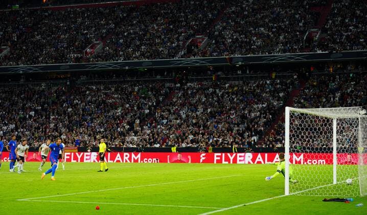 Mandatory Credit: Photo by Javier Garcia Shutterstock (12975315x) Harry Kane of England scores a goal to make it 1-1 from the penalty spot Germany v England, UEFA Nations League, Group C, International Football, Allianz Arena, Munich, Germany - 07 Jun 2022 EDITORIAL USE ONLY No use with unauthorised audio, video, data, fixture lists, club league logos or live services. Online in-match use limited to 120 images, no video emulation. No use in betting, games or single club league player publications. Germany v England, UEFA Nations League, Group C, International Football, Allianz Arena, Munich, Germany - 07 Jun 2022 EDITORIAL USE ONLY No use with unauthorised audio, video, data, fixture lists, club league logos or live services. Online in-match use limited to 120 images, no video emulation. No use in betting, games or single club league player publications. Copyright: xJavierxGarcia Shutterstockx 12975315x
