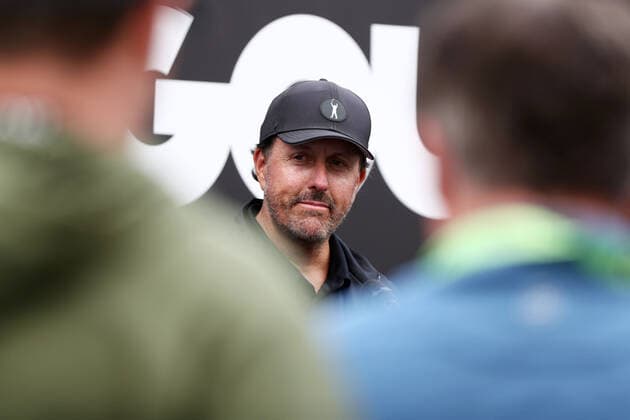 Mandatory Credit: Photo by James Marsh Shutterstock (12977875dk) Phil Mickelson of USA during a post round press conference, PK, Pressekonferenz LIV Golf Invitational London, Day One, Golf, Centurion Club, Hertfordshire, UK - 09 June 2022 LIV Golf Invitational London, Day One, Golf, Centurion Club, Hertfordshire, UK - 09 June 2022 Copyright: xJamesxMarsh Shutterstockx 12977875dk