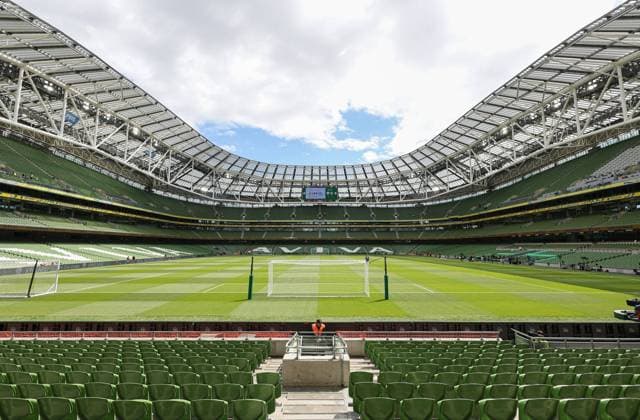 Mandatory Credit: Photo by Paul Currie Shutterstock (12979649i) A general view before the start of the match Republic of Ireland v Scotland, UEFA Nations League, Group B1, International Football, Aviva Stadium, Dublin, Ireland - 11 Jun 2022 EDITORIAL USE ONLY No use with unauthorised audio, video, data, fixture lists, club league logos or live services. Online in-match use limited to 120 images, no video emulation. No use in betting, games or single club league player publications. Republic of Ireland v Scotland, UEFA Nations League, Group B1, International Football, Aviva Stadium, Dublin, Ireland - 11 Jun 2022 EDITORIAL USE ONLY No use with unauthorised audio, video, data, fixture lists, club league logos or live services. Online in-match use limited to 120 images, no video emulation. No use in betting, games or single club league player publications. Copyright: xPaulxCurrie Shutterstockx 12979649i