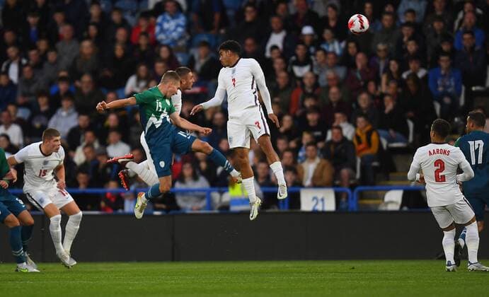 Mandatory Credit: Photo by Anna Gowthorpe Shutterstock (12983338q) Mark Zabukovnik of Slovenia scores his side s second goal England U21, U 21 v Slovenia U21, UEFA U21 European Championship, EM, Europameisterschaft 2023 Qualifying, Group G, International Football, John Smith s Stadium, Huddersfield, UK - 13 Jun 2022 EDITORIAL USE ONLY No use with unauthorised audio, video, data, fixture lists, club league logos or live services. Online in-match use limited to 120 images, no video emulation. No use in betting, games or single club league player publications. England U21 v Slovenia U21, UEFA U21 European Championship 2023 Qualifying, Group G, International Football, John Smith s Stadium, Huddersfield, UK - 13 Jun 2022 EDITORIAL USE ONLY No use with unauthorised audio, video, data, fixture lists, club league logos or live services. Online in-match use limited to 120 images, no video emulation. No use in betting, games or single club league player publications. Copyright: xAnnaxGowthorpe Shutterstockx 12983338q