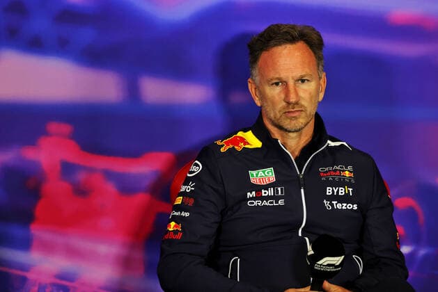 HORNER Christian (gbr), Team Principal of Red Bull Racing, portrait press conference, PK, Pressekonferenz during the Formula 1 Lenovo British Grand Prix 2022, 10th round of the 2022 FIA Formula One World Championship, WM, Weltmeisterschaft on the Silverstone Circuit, from July 1 to 3, 2022 in Silverstone, United Kingdom - F1 - BRITISH GRAND PRIX 2022 DPPI Panoramic MOY23092