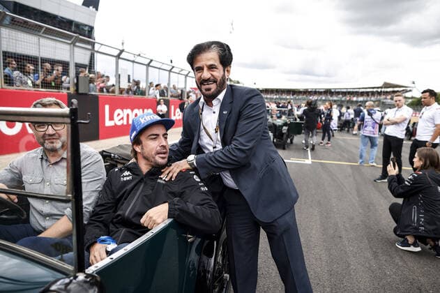 BEN SULAYEM Mohammed (uae), President of the FIA, portrait ALONSO Fernando (spa), Alpine F1 Team A522, portrait during the Formula 1 Lenovo British Grand Prix 2022, 10th round of the 2022 FIA Formula One World Championship, WM, Weltmeisterschaft on the Silverstone Circuit, from July 1 to 3, 2022 in Silverstone, United Kingdom - F1 - BRITISH GRAND PRIX 2022 - RACE DPPI Panoramic 00122025__R5_6828
