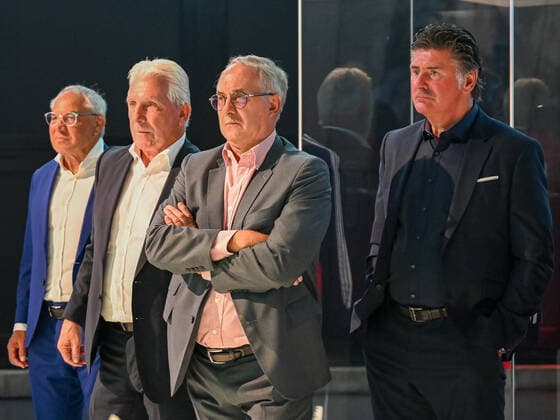 Felix Magath, Klaus Fischer, Uli Stielike und Wilefried Hannes. Deutschland vs. Frankreich, Weltmeisterschaft 1982, Halbfinale, Fussball, Nacht von Sevilla, 06.07.2022 Deutschland vs. Frankreich, Weltmeisterschaft 1982, Halbfinale, Legenden-Abend, Nacht von Sevilla, Fussball, 40. Jahrestag, 06.07.2022 Dortmund Copyright: xEibner-Pressefotox EP_THR