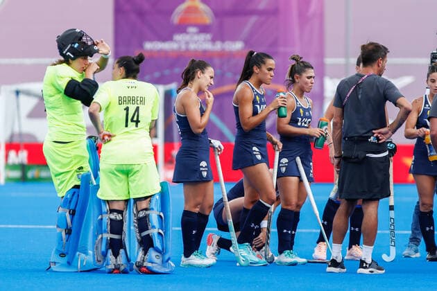 July 7, 2022, TERRASSA, BARCELONA, SPAIN: Players of Argentina during the FIH Hockey Women s World Cup 2022, Pool C, hockey match played between Argentina v Canada at Estadi Olimpic on July 06, 2022, in Terrassa, Barcelona, Spain. TERRASSA SPAIN - ZUMAa181 20220707_zaa_a181_001 Copyright: xIrinaxR.xHx