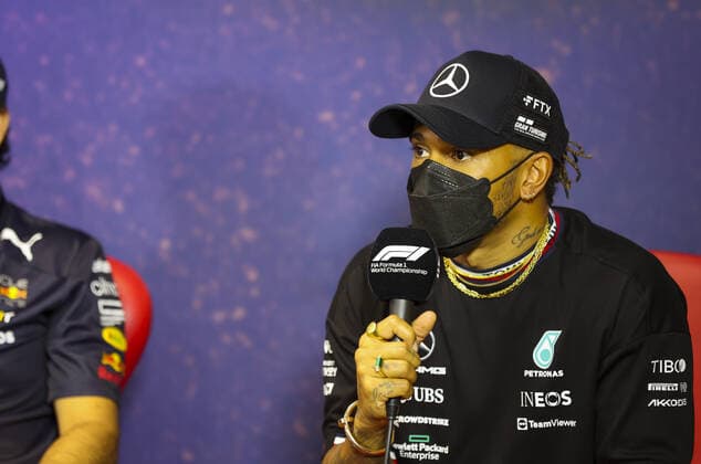 HAMILTON Lewis (gbr), Mercedes AMG F1 Team, portrait during the press conference, PK, Pressekonferenz prior to the Formula 1 Lenovo Grand Prix de France, French Grand Prix 2022, 12th round of the 2022 FIA Formula One World Championship, WM, Weltmeisterschaft from July 22 to 24, 2022 on the Circuit Paul Ricard, in Le Castellet, France - F1 - FRENCH GRAND PRIX 2022 DPPI Panoramic AV6_9793