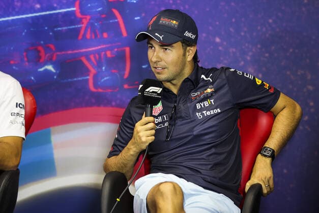 PEREZ Sergio (mex), Red Bull Racing, portrait during the press conference, PK, Pressekonferenz prior to the Formula 1 Lenovo Grand Prix de France, French Grand Prix 2022, 12th round of the 2022 FIA Formula One World Championship, WM, Weltmeisterschaft from July 22 to 24, 2022 on the Circuit Paul Ricard, in Le Castellet, France - F1 - FRENCH GRAND PRIX 2022 DPPI Panoramic AV6_9888
