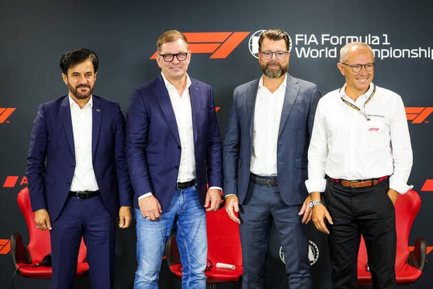 Audi press conference, PK, Pressekonferenz BEN SULAYEM Mohammed (uae), President of the FIA,DUESMANN Markus (ger), CEO of Audi, HOFFMAN Oliver (ger), Chief Technical Officer of Audi, DOMENICALI Stefano (ita), Chairman and CEO Formula One Group FOG, portrait during the Formula 1 Rolex Belgian Grand Prix 2022, 14th round of the 2022 FIA Formula One World Championship, WM, Weltmeisterschaft from August 26 to 28, 2022 on the Circuit de Spa-Francorchamps, in Francorchamps, Belgium - F1 - BELGIAN GRAND PRIX 2022 DPPI Panoramic 20220826_GOOD3069
