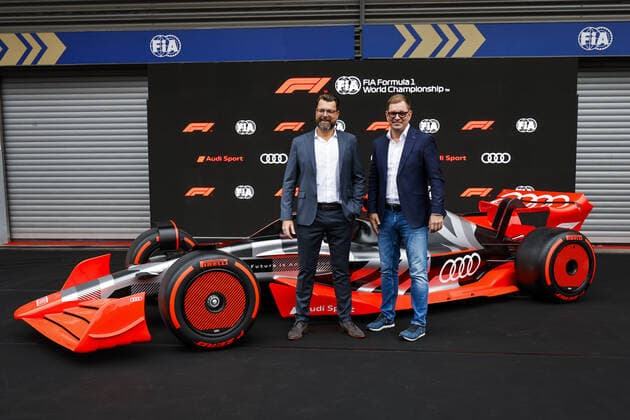 DUESMANN Markus (ger), CEO of Audi, HOFFMAN Oliver (ger), Chief Technical Officer of Audi, portrait during the Formula 1 Rolex Belgian Grand Prix 2022, 14th round of the 2022 FIA Formula One World Championship, WM, Weltmeisterschaft from August 26 to 28, 2022 on the Circuit de Spa-Francorchamps, in Francorchamps, Belgium - F1 - BELGIAN GRAND PRIX 2022 DPPI Panoramic 00122033__DEL9453.JPG_