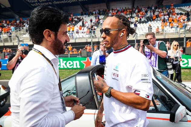 BEN SULAYEM Mohammed (uae), President of the FIA, with HAMILTON Lewis (gbr), Mercedes AMG F1 Team W13, portrait during the Formula 1 Heineken Dutch Grand Prix 2022, 15th round of the 2022 FIA Formula One World Championship, WM, Weltmeisterschaft from September 2 to 4, 2022 on the Zandvoort Circuit, in Netherlands, Belgium - F1 - DUTCH GRAND PRIX 2022 - RACE DPPI Panoramic 20220904_GOOD2965