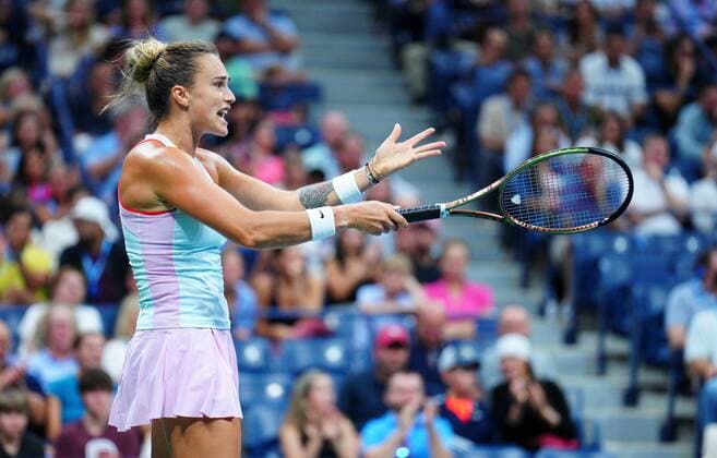 Mandatory Credit: Photo by Javier Garcia Shutterstock (13365468cq) Aryna Sabalenka in fourth round action US Open Championships 2022, Day Eight, USTA National Tennis Center, Flushing Meadows, New York, USA - 05 Sep 2022 US Open Championships 2022, Day Eight, USTA National Tennis Center, Flushing Meadows, New York, USA - 05 Sep 2022 Copyright: xJavierxGarcia Shutterstockx 13365468cq