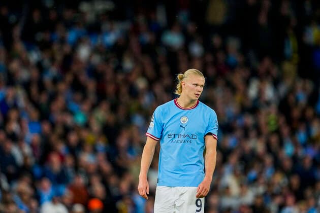 Manchester, United Kingdom 20220914. Manchester City s Erling Braut Haaland during the Champions League soccer match between Manchester City and Borussia Dortmund at the Etihad Stadium. Manchester Great Britain xx Copyright: xFredrikxVarfjellx T0ajv6HUH_U