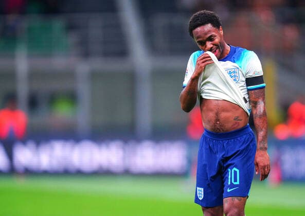 Mandatory Credit: Photo by Javier Garcia Shutterstock (13413805au) Raheem Sterling of England Italy v England, UEFA Nations League, Group A3, International Football, Stadio Giuseppe Meazza, Milan, Italy - 23 Sep 2022 EDITORIAL USE ONLY No use with unauthorised audio, video, data, fixture lists, club league logos or live services. Online in-match use limited to 120 images, no video emulation. No use in betting, games or single club league player publications. Italy v England, UEFA Nations League, Group A3, International Football, Stadio Giuseppe Meazza, Milan, Italy - 23 Sep 2022 EDITORIAL USE ONLY No use with unauthorised audio, video, data, fixture lists, club league logos or live services. Online in-match use limited to 120 images, no video emulation. No use in betting, games or single club league player publications. Copyright: xJavierxGarcia Shutterstockx 13413805au