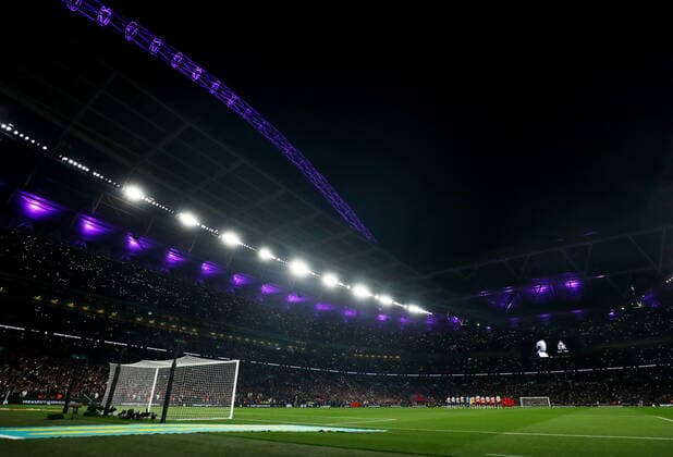 Mandatory Credit: Photo by Kieran McManus Shutterstock (13421401ab) Both teams observe a minutes silence in memory of Her Majesty Queen Elizabeth II. England v Germany, UEFA Nations League, Group A3, International Football, Wembley Stadium, London, UK - 26 Sep 2022 EDITORIAL USE ONLY No use with unauthorised audio, video, data, fixture lists, club league logos or live services. Online in-match use limited to 120 images, no video emulation. No use in betting, games or single club league player publications. England v Germany, UEFA Nations League, Group A3, International Football, Wembley Stadium, London, UK - 26 Sep 2022 EDITORIAL USE ONLY No use with unauthorised audio, video, data, fixture lists, club league logos or live services. Online in-match use limited to 120 images, no video emulation. No use in betting, games or single club league player publications. Copyright: xKieranxMcManus Shutterstockx 13421401ab