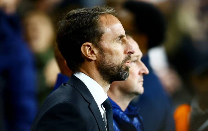 Mandatory Credit: Photo by Kieran McManus Shutterstock (13421401ah) England Manager Gareth Southgate. England v Germany, UEFA Nations League, Group A3, International Football, Wembley Stadium, London, UK - 26 Sep 2022 EDITORIAL USE ONLY No use with unauthorised audio, video, data, fixture lists, club league logos or live services. Online in-match use limited to 120 images, no video emulation. No use in betting, games or single club league player publications. England v Germany, UEFA Nations League, Group A3, International Football, Wembley Stadium, London, UK - 26 Sep 2022 EDITORIAL USE ONLY No use with unauthorised audio, video, data, fixture lists, club league logos or live services. Online in-match use limited to 120 images, no video emulation. No use in betting, games or single club league player publications. Copyright: xKieranxMcManus Shutterstockx 13421401ah