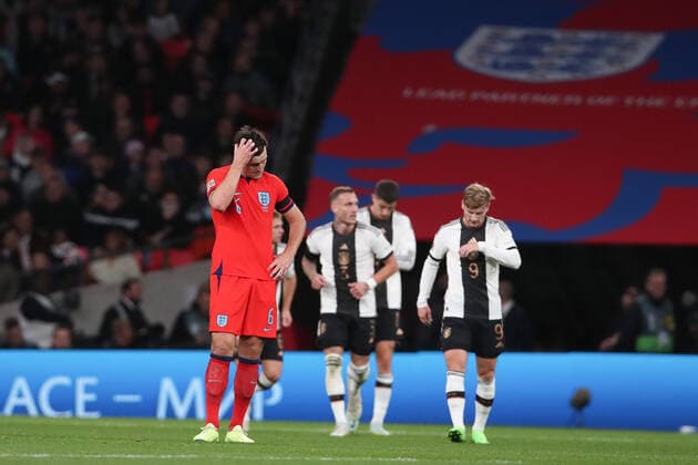 Mandatory Credit: Photo by Matt Impey Shutterstock (13422173ah) Harry Maguire of England rubs his head England v Germany, Football, UEFA Nations Cup, Wembley Stadium, Wembley, London, UK - 26 09 2022 Editorial use only England v Germany, Football, UEFA Nations Cup, Wembley Stadium, Wembley, London, UK - 26 09 2022 Editorial use only Copyright: xMattxImpey Shutterstockx 13422173ah
