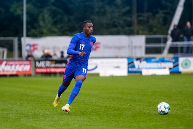 Denmark U19 v England U19, UEFA U19 Championship qualifier, Hobro, Denmark Hobro, Denmark. 27th, September 2022. Isaac Mabaya (17) of England seen during the UEFA U19 Championship qualifier between Denmark and England at DS Arena in Hobro. Hobro Denmark Copyright: xGonzalesxPhoto BalazsxPopalx