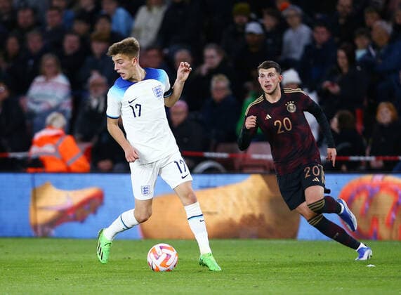 Mandatory Credit: Photo by Matt West Shutterstock (13423132bn) Luke Thomas of England England U21, U 21 v Germany U21, Friendly, International Football, Bramall Lane, Sheffield, UK - 27 Sep 2022 EDITORIAL USE ONLY No use with unauthorised audio, video, data, fixture lists, club league logos or live services. Online in-match use limited to 120 images, no video emulation. No use in betting, games or single club league player publications. England U21 v Germany U21, Friendly, International Football, Bramall Lane, Sheffield, UK - 27 Sep 2022 EDITORIAL USE ONLY No use with unauthorised audio, video, data, fixture lists, club league logos or live services. Online in-match use limited to 120 images, no video emulation. No use in betting, games or single club league player publications. Copyright: xMattxWest Shutterstockx 13423132bn