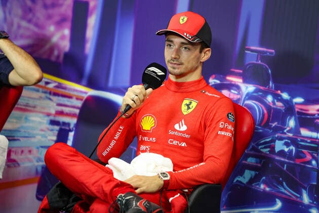LECLERC Charles (mco), Scuderia Ferrari F1-75, portrait, press conference, PK, Pressekonferenz during the Formula 1 Singapore Airlines Singapore Grand Prix 2022, 17th round of the 2022 FIA Formula One World Championship, WM, Weltmeisterschaft from September 30 to October 02, 2022 on the Marina Bay Street Circuit, in Singapore - F1 - SINGAPORE GRAND PRIX 2022 DPPI Panoramic GOOD3310