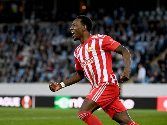 Fussball, Herren, Saison 2022 2023, Europa League, Malmö FF - 1. FC Union Berlin (Gruppenphase, Gruppe D, 3. Spieltag), Sheraldo Becker (1. FC Union), Jubel nach Tor zum 1:0, 06.10. 2022, Copyright: xMatthiasxKochx