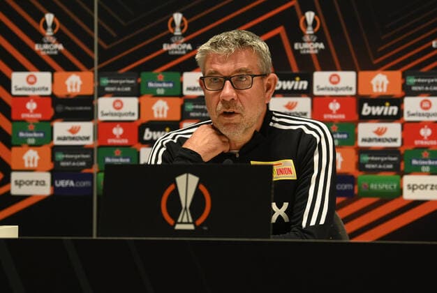 Fussball, Herren, Saison 2022 2023, Europa League, Royale Union Saint-Gilloise - 1. FC Union Berlin (Gruppenphase, Gruppe D, 6. Spieltag), Pressekonferenz und Training des 1. FC Union am Tag vor dem Spiel, Trainer Urs Fischer (1. FC Union), 02.11. 2022, Copyright: xMatthiasxKochx