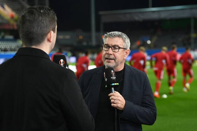 Fussball, Herren, Saison 2022 2023, Europa League (Gruppenphase, Gruppe D, 6. Spieltag), Royale Union Saint-Gilloise - 1. FC Union Berlin, Urs Fischer (1. FC Union Berlin, Trainer Cheftrainer) im Interview bei RTL+ vor dem Spiel , 03.11. 2022, Copyright: xMatthiasxKochx