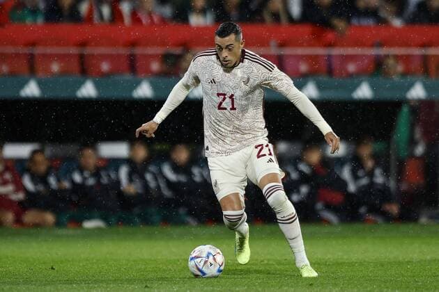 RECORD DATE NOT STATED Seleccion Mexicana 2022 Mexico 4-0 Irak Rogelio Funes Mori of Mexico during the game Mexico (Mexican national team, Nationalteam vs Iraq, friendly match of preparation prior to the start of the FIFA World Cup, WM, Weltmeisterschaft, Fussball Qatar 2022, at Montilivi Municipal Stadium, on November 9, 2022. <br><br> Rogelio Funes Mori de Mexico durante el partido Mexico (Seleccion Nacional Mexicana) vs Irak,amistoso de preparacion previo al inicio de la Copa Mundial de la FIFA Qatar 2022, en el Estadio Municipal de Montilivi, el 9 de noviembre de 2022. GIRONA ESPANA ESPANA Copyright: xXavixBonillax 20221109182600_SM_MEX_IRA_FUNESMORI58