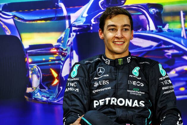 Post Sprint race FIA press conference, PK, Pressekonferenz with George Russell (GBR) Mercedes AMG F1, portrait during the Formula 1 Heineken Grande Premio de Sao Paulo 2022, Sao Paulo Grand Prix Grand Prix 2022, 21st round of the 2022 FIA Formula One World Championship, WM, Weltmeisterschaft from November 11 to 13, 2022 on the Interlagos Circuit, in Sao Paulo, Brazil - F1 - SAO PAULO GRAND PRIX 2022 DPPI Panoramic FIA_PRESS_CONF_SAT_48