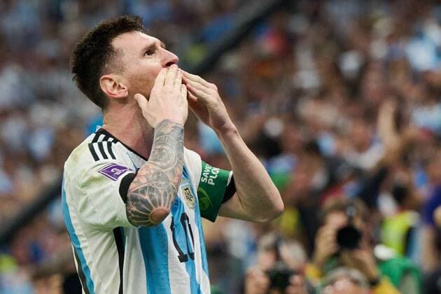RECORD DATE NOT STATED FIFA World Cup, WM, Weltmeisterschaft, Fussball Qatar 2022 Argentina vs Mexico Lionel Messi celebrates his goal 1-0 of Argentina during the game Argentina vs Mexican national team, Nationalteam (Mexico), Corresponding to Group C of the FIFA World Cup Qatar 2022, at Lusail Stadium, Lusail, Doha, November 26, 2022. <br><br> Lionel Messi celebra su gol 1-0 de Argentina durante el partido Argentina vs Seleccion Nacional Mexicana (Mexico), correspondiente al Grupo C de la Copa Mundial de la FIFA Qatar 2022, en el Estadio Lusail, Lusail, Doha, 26 de noviembre de 2022. LUSAIL DOHA QATAR Copyright: xJorgexMartinezx 20221126_12361