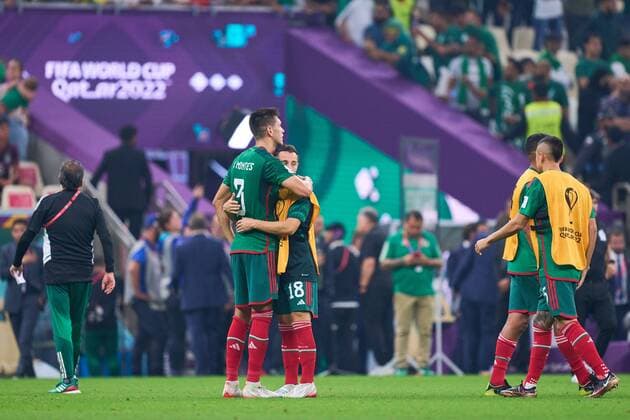 RECORD DATE NOT STATED FIFA World Cup, WM, Weltmeisterschaft, Fussball Qatar 2022 Saudi Arabia vs Mexico Cesar Montes and Andres Guardado of Mexico during the game Saudi Arabia vs Mexican national team, Nationalteam (Mexico), Corresponding to Group C of the FIFA World Cup Qatar 2022, at Lusail Stadium, Lusail, Doha, on November 30, 2022. <br><br> Cesar Montes y Andres Guardado de Mexico durante el partido Arabia Saudi vs Seleccion Nacional Mexicana (Mexico), correspondiente al Grupo C de la Copa Mundial de la FIFA Qatar 2022, en el Estadio Lusail, Lusail, Doha, el 30 de noviembre de 2022. LUSAIL DOHA QATAR Copyright: xCristianxdexMarchenax 20221130_17295