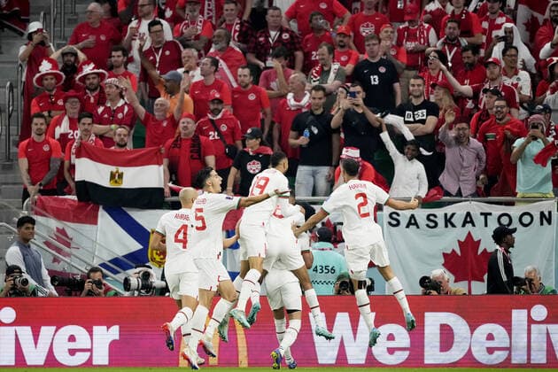 Sport Bilder des Tages Mandatory Credit: Photo by Dave Shopland Shutterstock (13640369y) Hakim Ziyech of Morocco celebrates scoring the opening goal. Canada v Morocco, FIFA World Cup, WM, Weltmeisterschaft, Fussball 2022, Group F, Football, Al Thumama Stadium, Doha, Qatar - 01 Dec 2022 Editorial Use Only Canada v Morocco, FIFA World Cup 2022, Group F, Football, Al Thumama Stadium, Doha, Qatar - 01 Dec 2022 Editorial Use Only Copyright: xDavexShopland Shutterstockx 13640369y