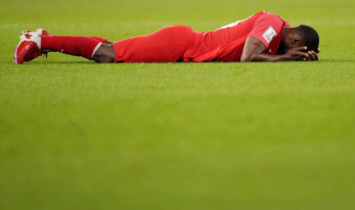 Mandatory Credit: Photo by Dave Shopland Shutterstock (13640369cn) Junior Hoilett of Canada. Canada v Morocco, FIFA World Cup, WM, Weltmeisterschaft, Fussball 2022, Group F, Football, Al Thumama Stadium, Doha, Qatar - 01 Dec 2022 Editorial Use Only Canada v Morocco, FIFA World Cup 2022, Group F, Football, Al Thumama Stadium, Doha, Qatar - 01 Dec 2022 Editorial Use Only Copyright: xDavexShopland Shutterstockx 13640369cn