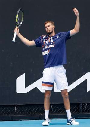 Oscar Otte (GER), Australian Open 2023, Melbourne Park, Melbourne, Victoria, Australia., Oscar Otte (GER) reagiert veraergert, Aerger, enttaeuscht, Enttaeuschung, Emotion Australian Open 2023 Copyright: xJuergenxHasenkopfx