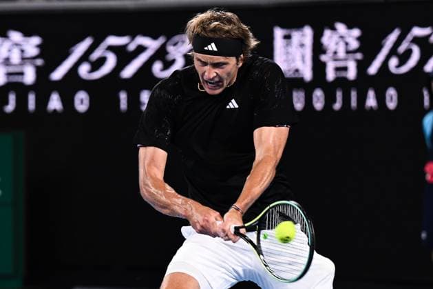 Mandatory Credit: Photo by James Gourley Shutterstock (13716760ey) Alexander Zverev in action during his first round match Australian Open, Day Two, Tennis, Melbourne Park, Melbourne, Australia - 17 Jan 2023 Australian Open, Day Two, Tennis, Melbourne Park, Melbourne, Australia - 17 Jan 2023 Copyright: xJamesxGourley Shutterstockx 13716760ey