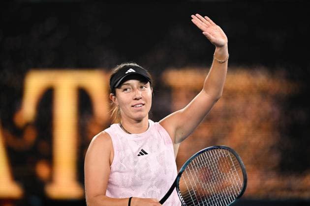 Mandatory Credit: Photo by James Gourley Shutterstock (13716764bk) Jessica Pegula celebrates victory after winning her second round match Australian Open, Day Three, Tennis, Melbourne Park, Melbourne, Australia - 18 Jan 2023 Australian Open, Day Three, Tennis, Melbourne Park, Melbourne, Australia - 18 Jan 2023 Copyright: xJamesxGourley Shutterstockx 13716764bk