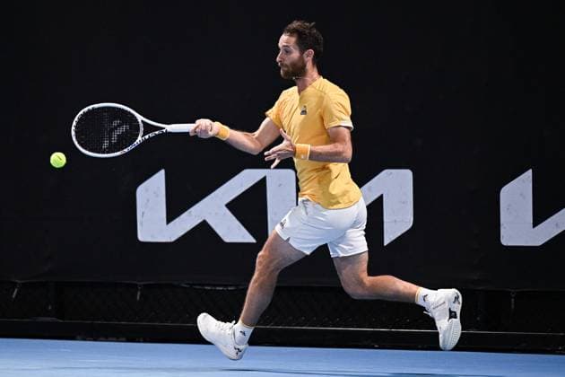 Mandatory Credit: Photo by James Gourley Shutterstock (13716764im) Constant Lestienne in action during his second round match Australian Open, Day Three, Tennis, Melbourne Park, Melbourne, Australia - 18 Jan 2023 Australian Open, Day Three, Tennis, Melbourne Park, Melbourne, Australia - 18 Jan 2023 Copyright: xJamesxGourley Shutterstockx 13716764im