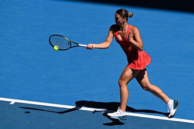Mandatory Credit: Photo by James Gourley Shutterstock (13716911bj) Marta Kostyuk in action during her third round match Australian Open, Day Five, Tennis, Melbourne Park, Melbourne, Australia - 20 Jan 2023 Australian Open, Day Five, Tennis, Melbourne Park, Melbourne, Australia - 20 Jan 2023 Copyright: xJamesxGourley Shutterstockx 13716911bj
