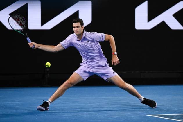 Mandatory Credit: Photo by James Gourley Shutterstock (13716911fg) Hubert Hurkacz in action during his third round match Australian Open, Day Five, Tennis, Melbourne Park, Melbourne, Australia - 20 Jan 2023 Australian Open, Day Five, Tennis, Melbourne Park, Melbourne, Australia - 20 Jan 2023 Copyright: xJamesxGourley Shutterstockx 13716911fg